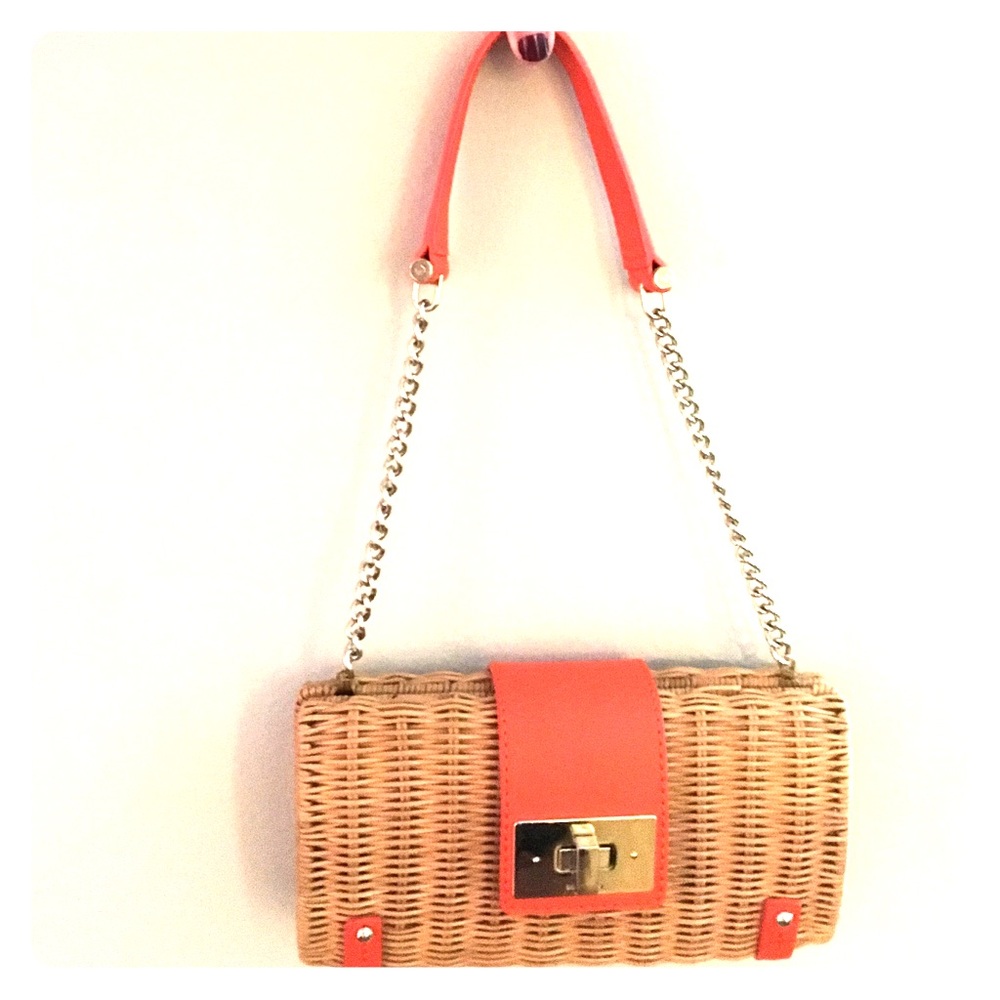 Kate Spade Orange Wicker Purse